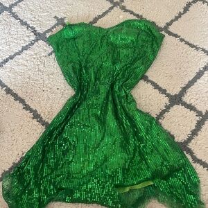 Green Sequin Strapless Dress - Tinkerbell Costume